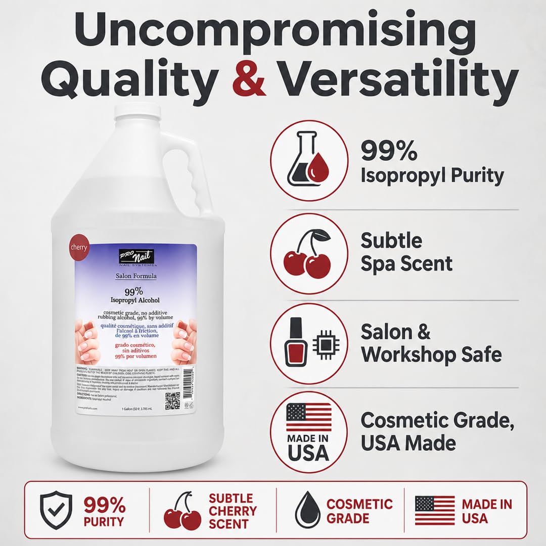 PRO NAIL Isopropyl Alcohol - Cleans, Sanitizes, and Disinfects with Antiseptic Properties