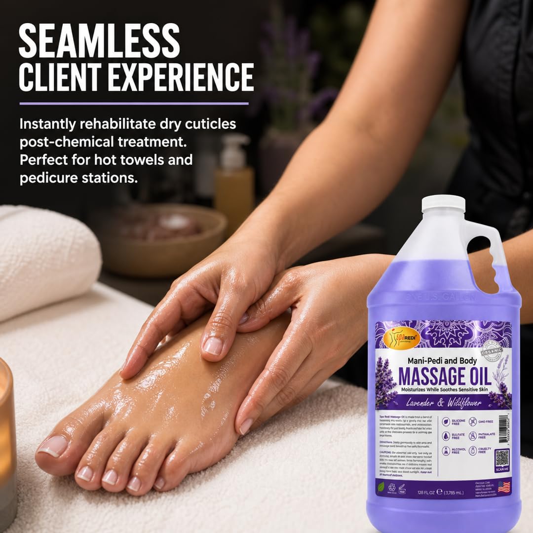 SPA REDI Massage Oil - Soothing Relief for Sore Muscles &amp; Hydrated Skin
