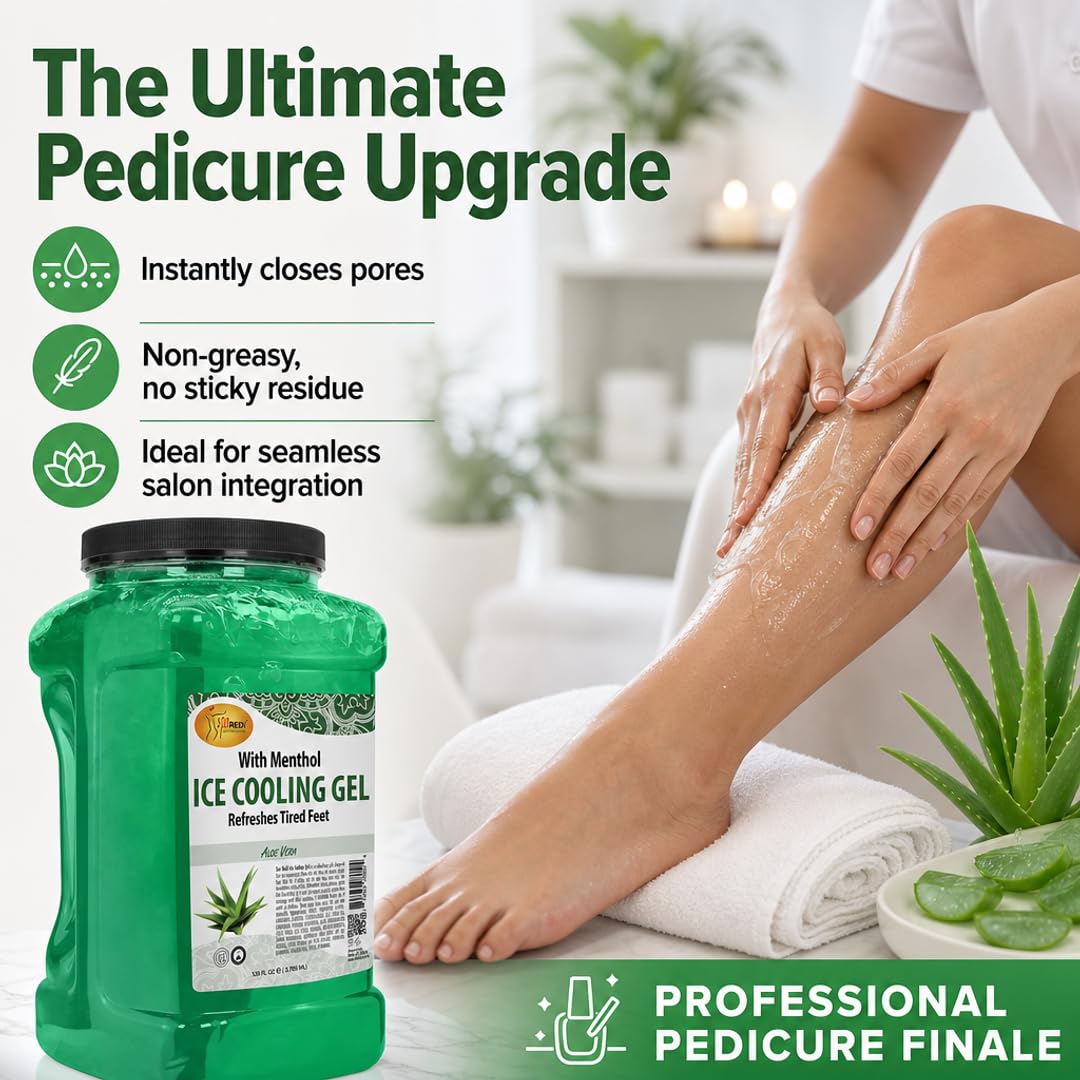 SPA REDI Massage Cooling Gel for Pedicure - Professional Strength Ice Cooling Gel - Refresh &amp; Soothe