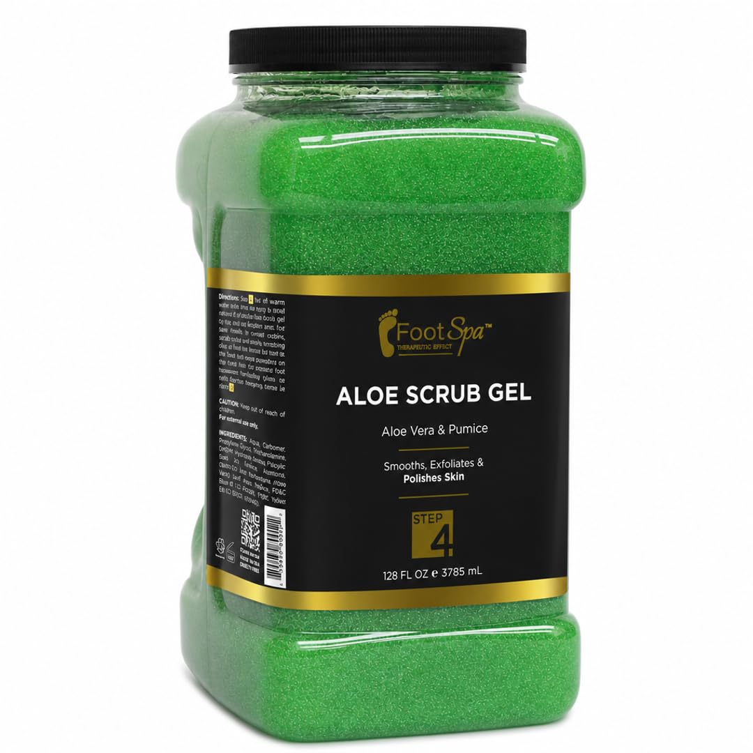 Foot Spa Exfoliating Scrub Gel – Bulk Refill Gallon for Manicure, Pedicure &amp; Body – Infused with Aloe Vera &amp; Salicylic Acid – Professional Exfoliator for Smooth, Polished &amp; Hydrated Skin - Beauty Market Online