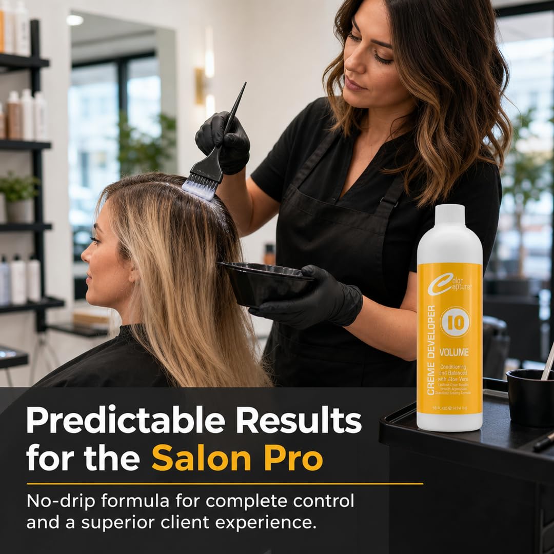 COLOR CAPTURE - Cream Developer, Hair Color Enhancer - Provides Consistent, Vibrant Results for Professional Coloring