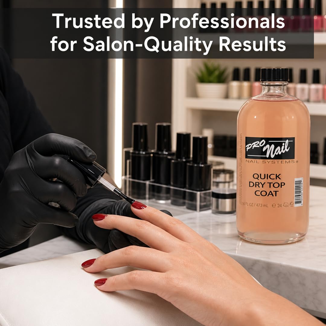 PRO NAIL - Quick Dry Nail Polish Top Coat - Professional Strength, Fast Dry, High Gloss Shine