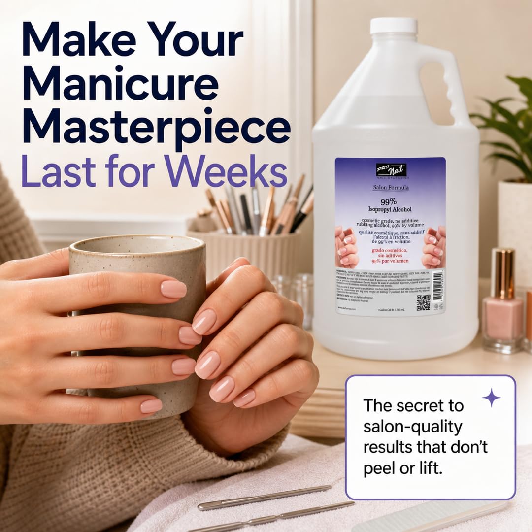 PRO NAIL Isopropyl Alcohol - Cleans, Sanitizes, and Disinfects with Antiseptic Properties