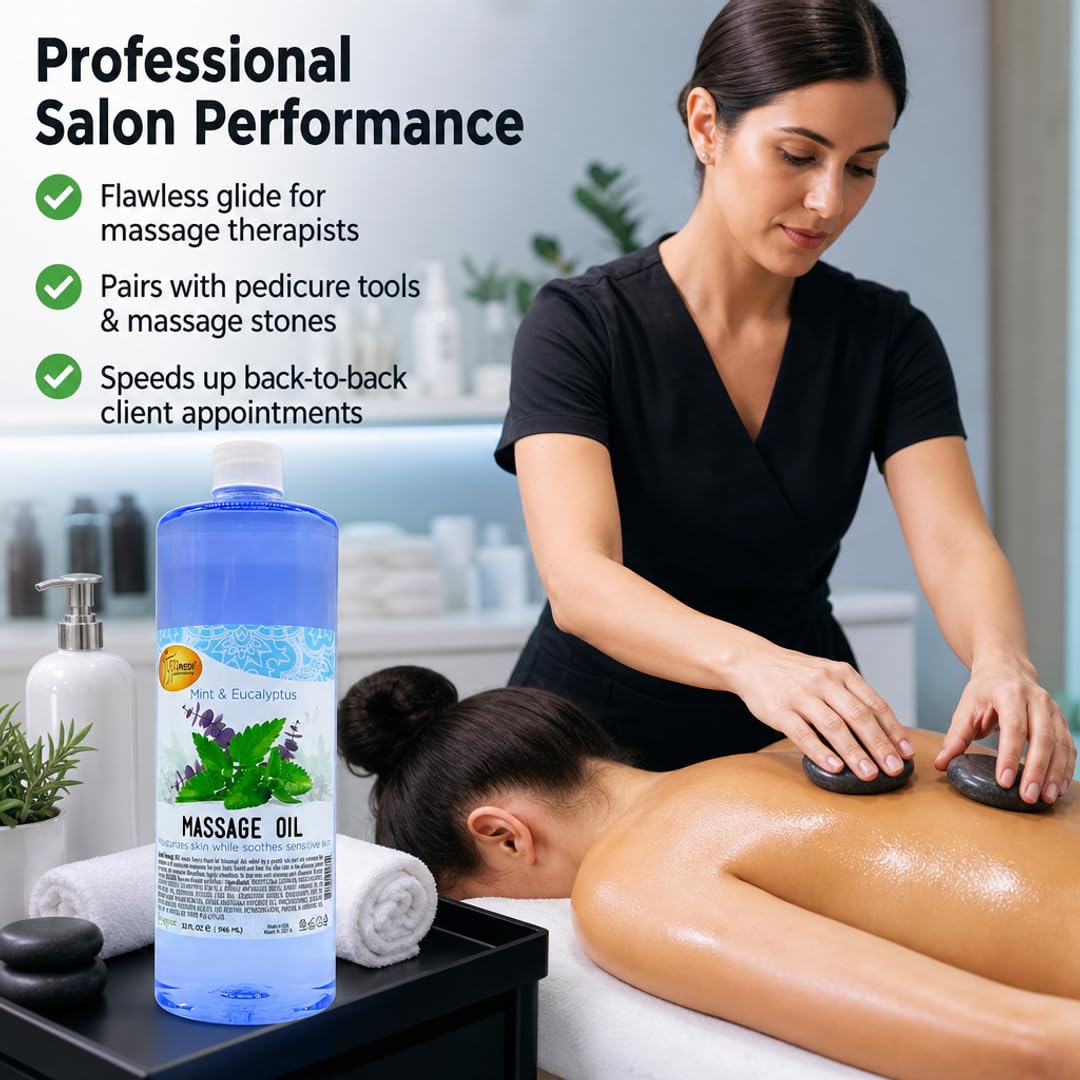SPA REDI Massage Oil - Soothing Relief for Sore Muscles &amp; Hydrated Skin