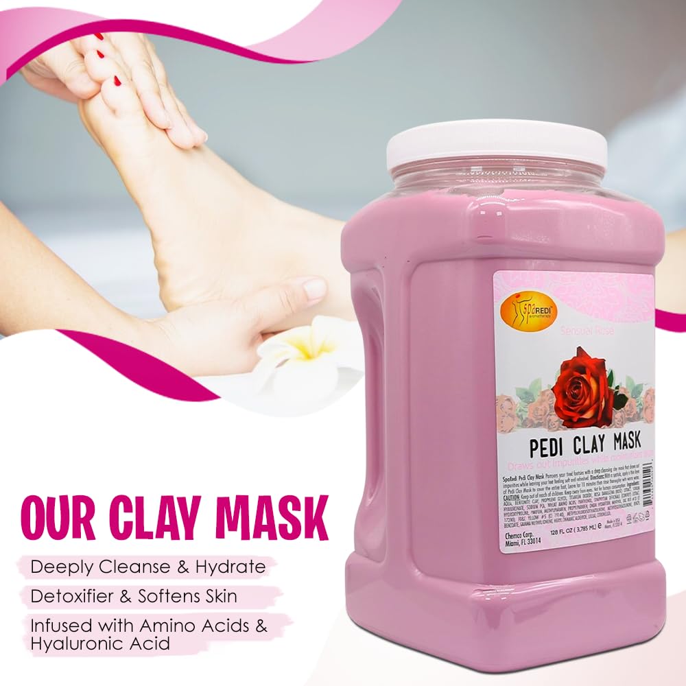 SPA REDI Clay Mask - Detoxifying, Hydrating &amp; Pore Purifying for Body and Pedicure