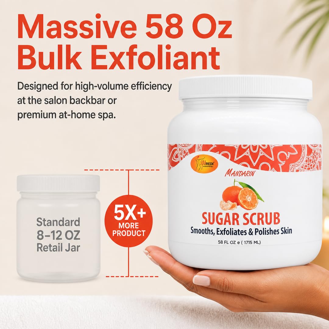 SPA REDI Sugar Body Scrub - Exfoliating &amp; Moisturizing for Smooth, Fresh Skin