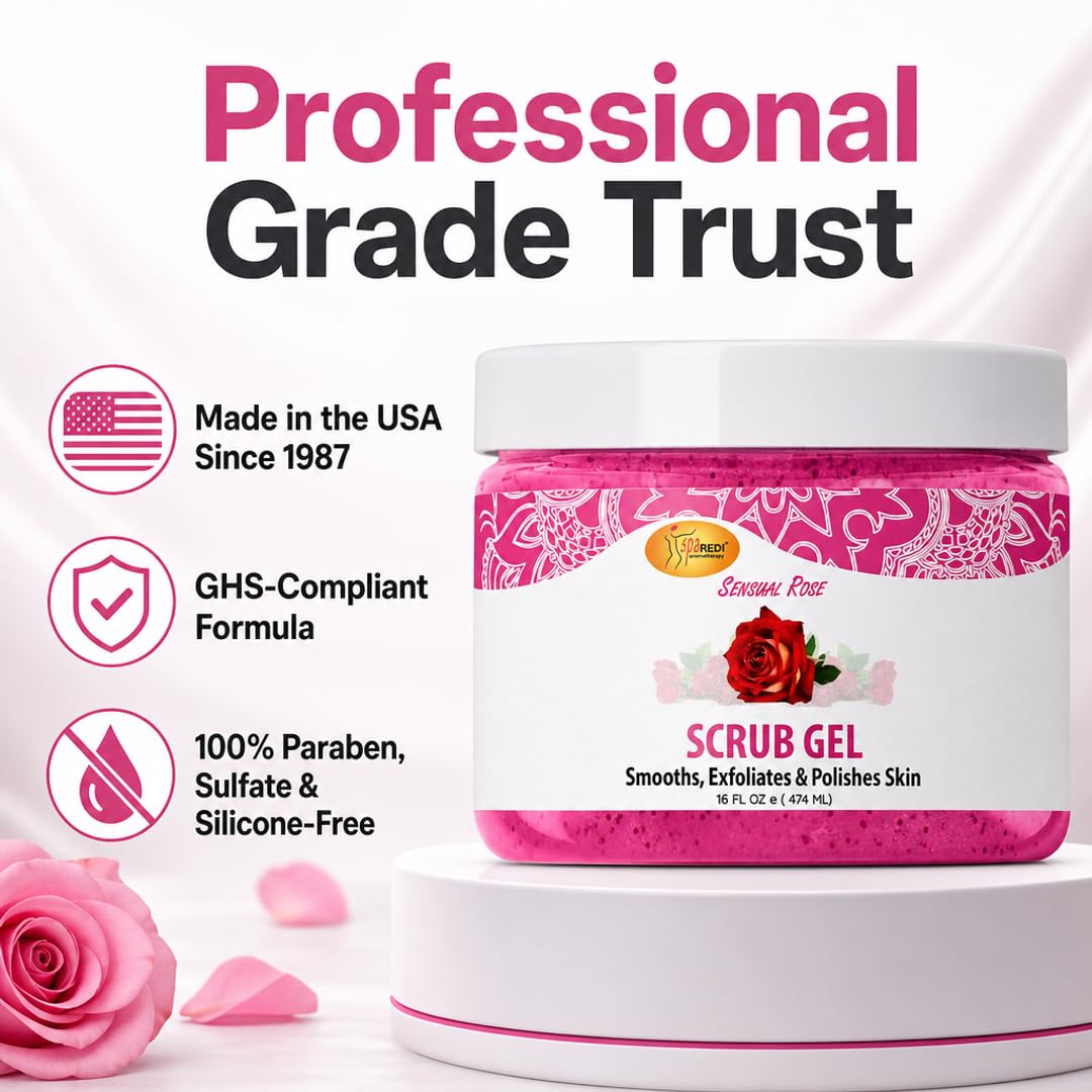 SPA REDI Exfoliating Scrub Pumice Gel - Hydrating Body Exfoliator with Hyaluronic Acid - Refresh &amp; Revitalize
