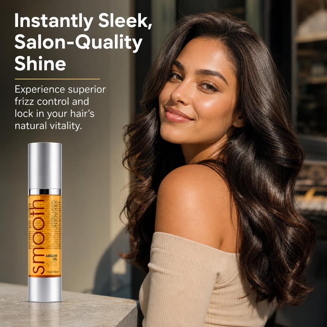 KERAGEN Nourishing Argan Oil Hair Serum for Dry &amp; Damaged Hair