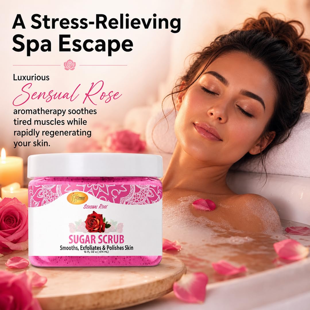 SPA REDI Sugar Body Scrub - Exfoliating &amp; Moisturizing for Smooth, Fresh Skin