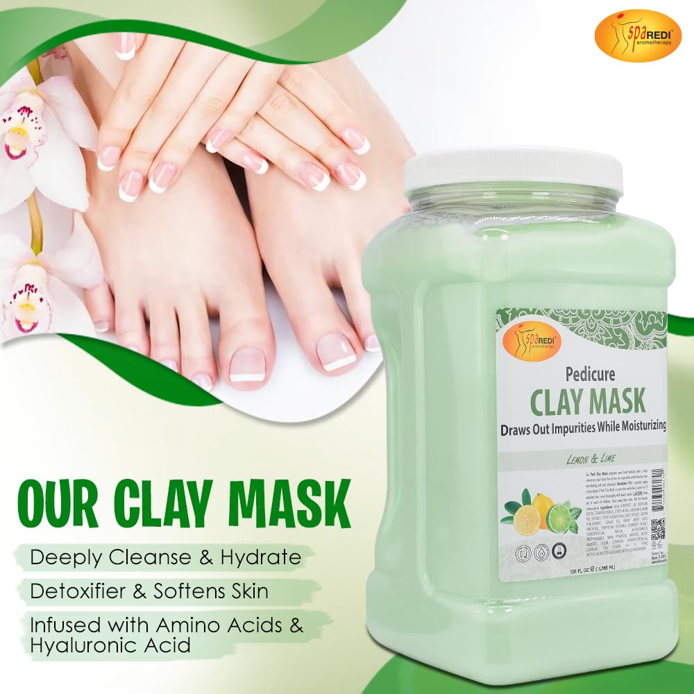 SPA REDI Clay Mask - Detoxifying, Hydrating &amp; Pore Purifying for Body and Pedicure
