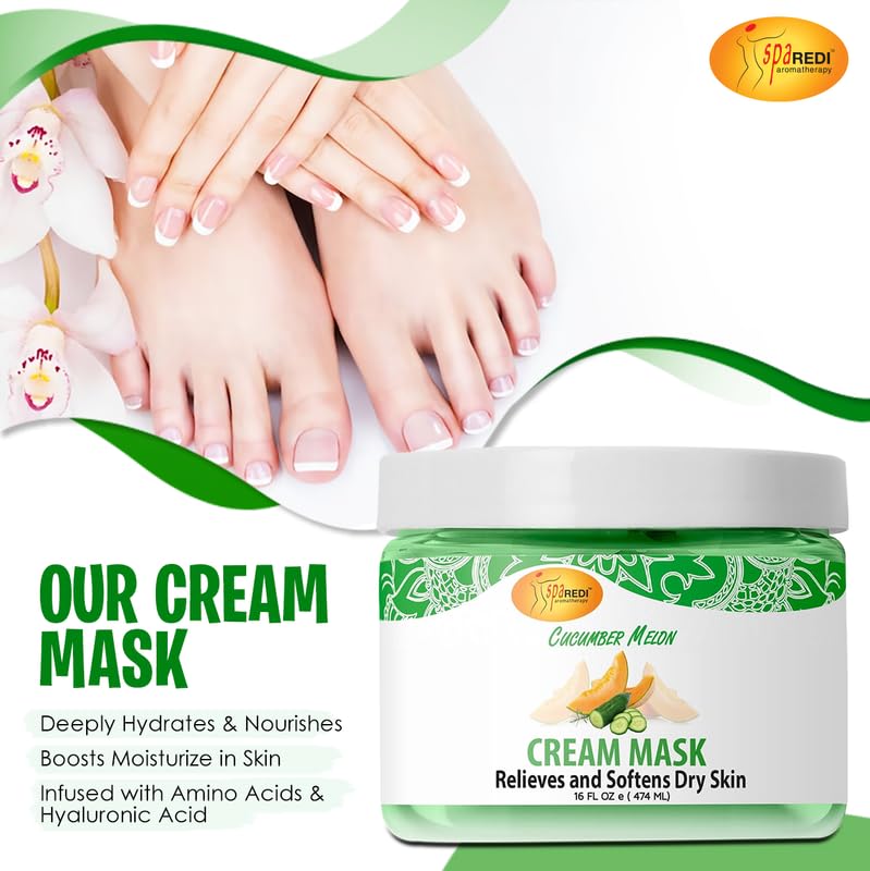 SPA REDI Body &amp; Foot Cream Mask - Hydrating &amp; Refreshing for Tired Skin