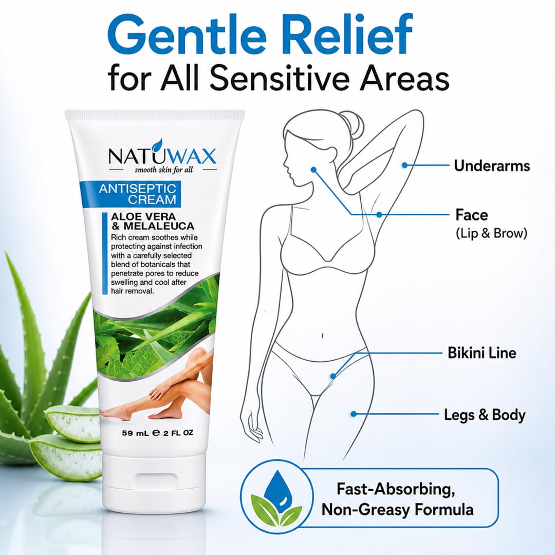 Natuwax Post-Depilatory Lotion - Hydrates &amp; Soothes Skin After Hair Removal