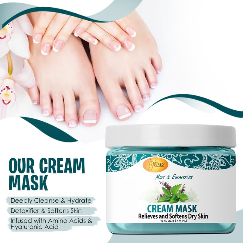 SPA REDI Body &amp; Foot Cream Mask - Hydrating &amp; Refreshing for Tired Skin