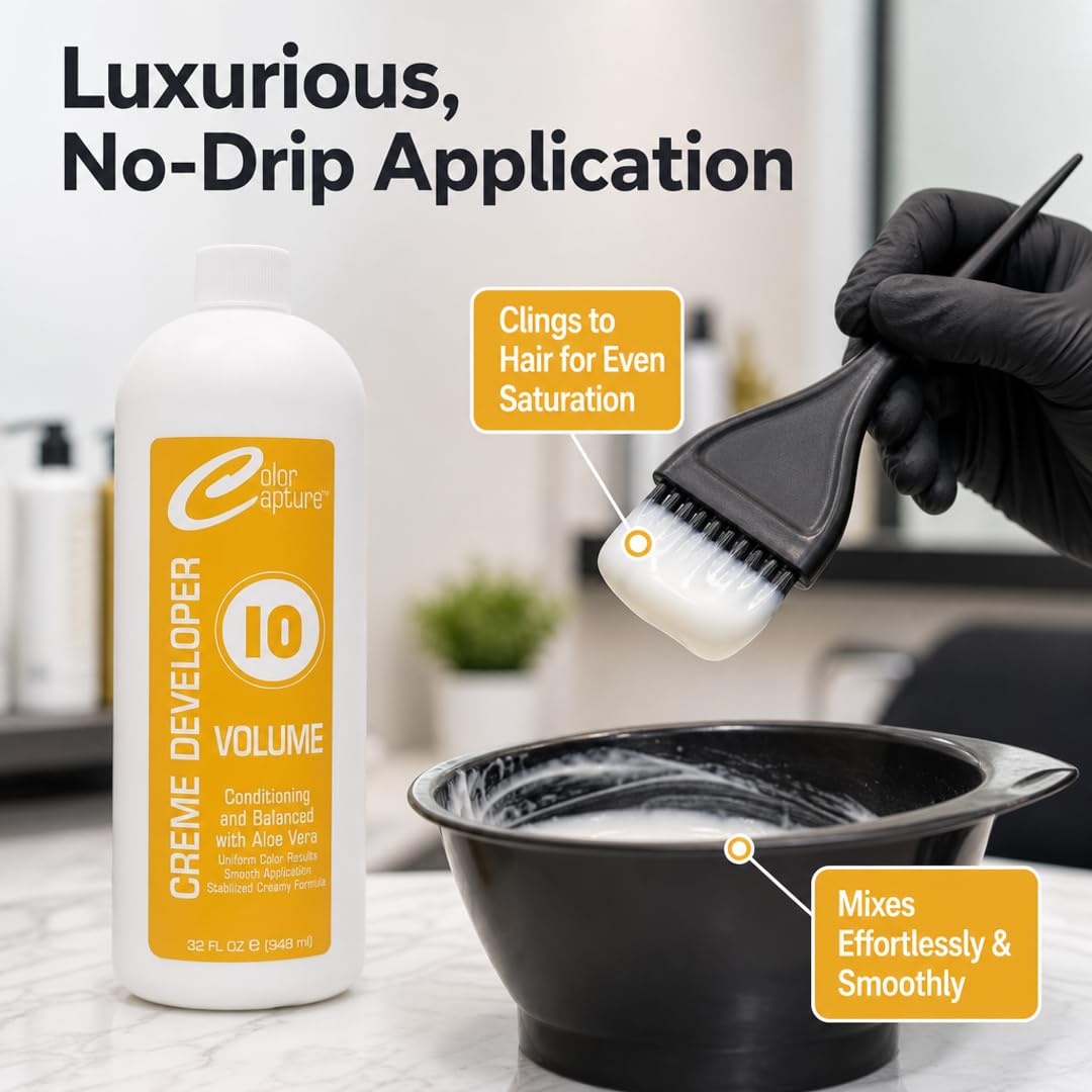 COLOR CAPTURE - Cream Developer, Hair Color Enhancer - Provides Consistent, Vibrant Results for Professional Coloring