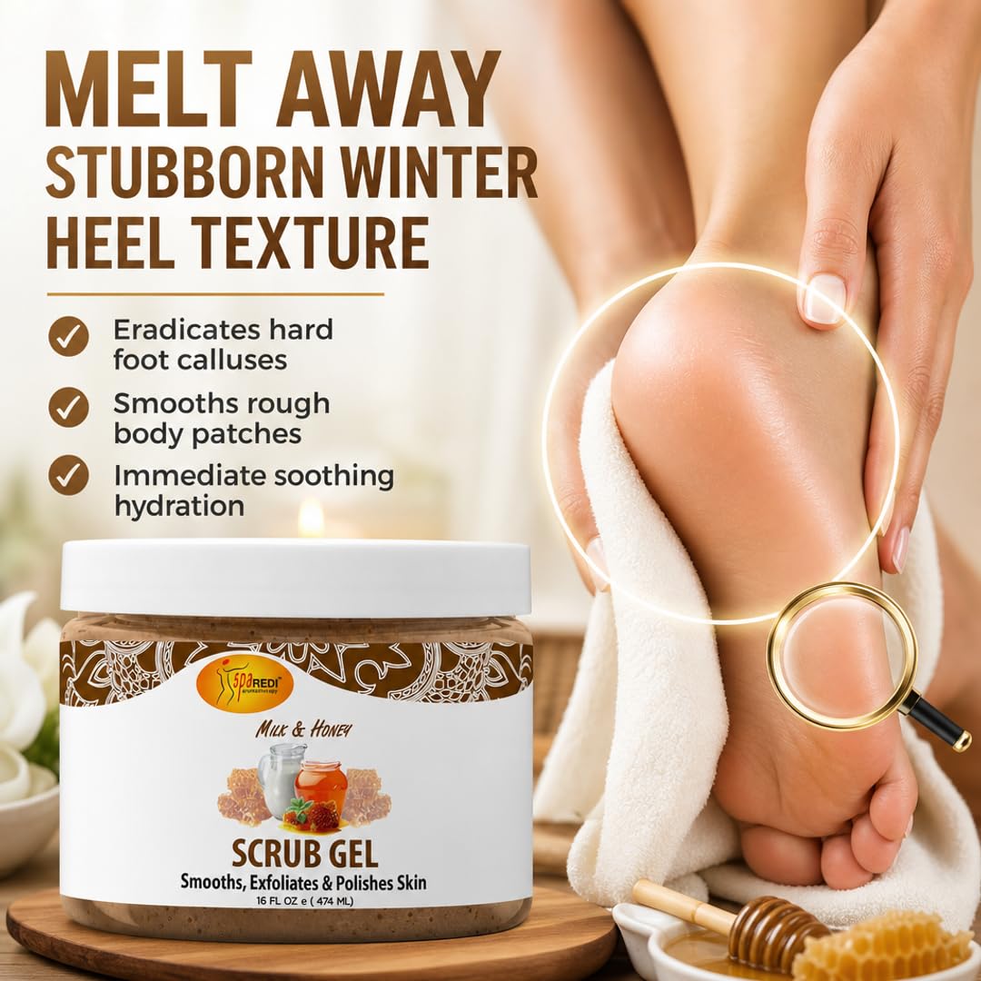 SPA REDI Exfoliating Scrub Pumice Gel - Hydrating Body Exfoliator with Hyaluronic Acid - Refresh &amp; Revitalize