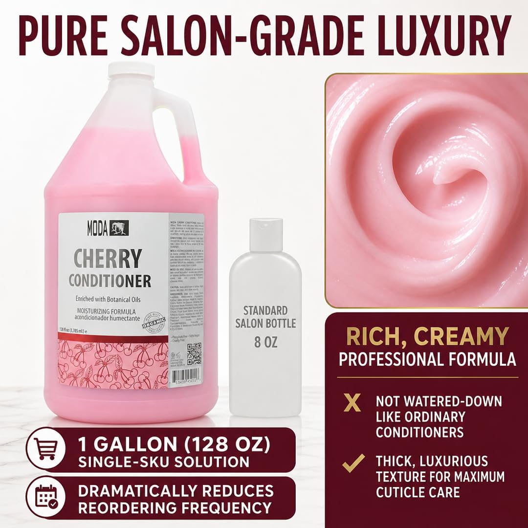 MODA Moisturizing Conditioner for All Hair Types – Professional Treatment – Balsam and Protein Formula – Strengthens, Hydrates, Adds Volume, Restores Shine and Protects Color