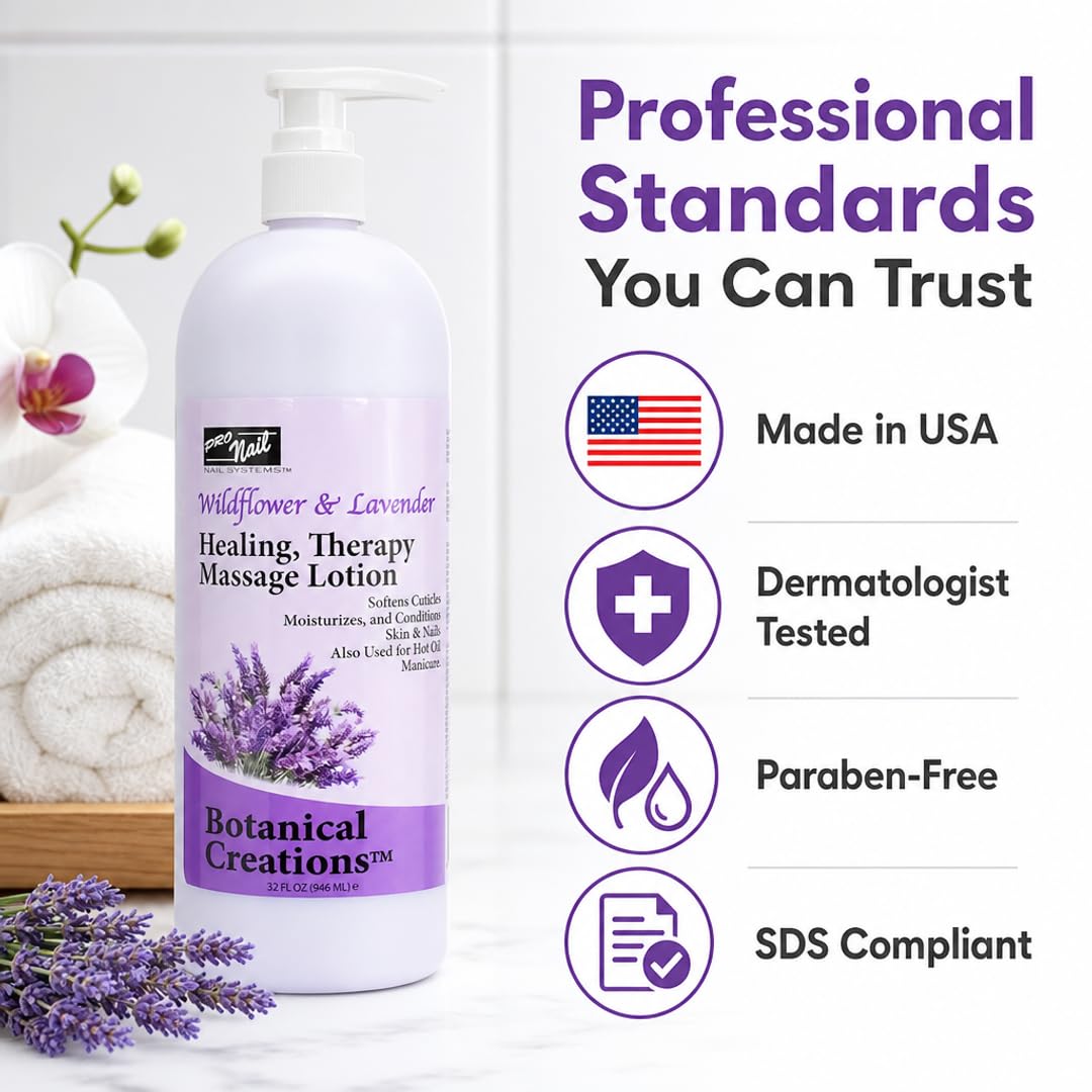 PRO NAIL Healing Therapy Massage Lotion - Nourishes &amp; Moisturizes Skin, Perfect for Pedicure, Manicure &amp; Body Care