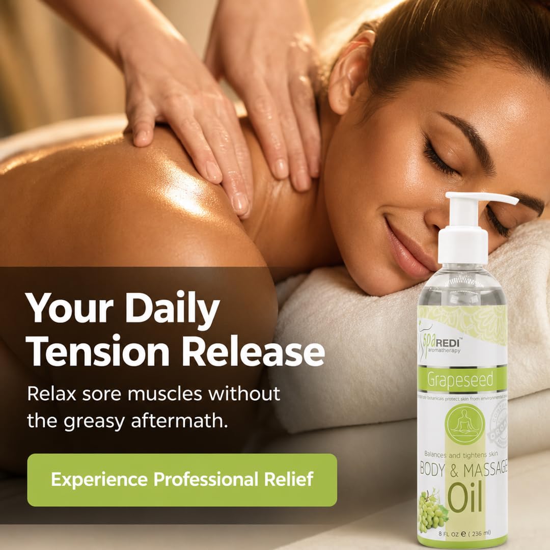 SPA REDI Massage Oil - Soothing Relief for Sore Muscles &amp; Hydrated Skin