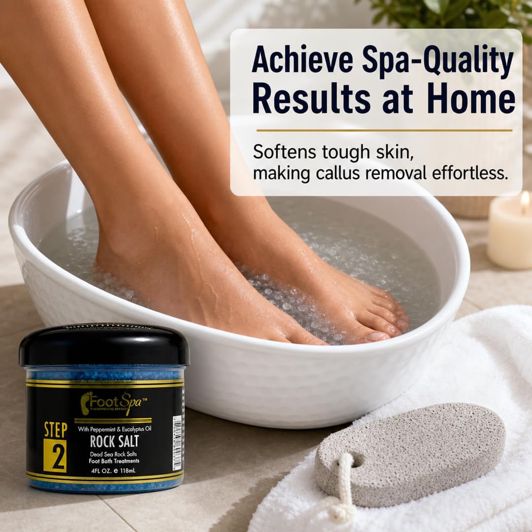FOOT SPA - Bath Rock Salt with Eucalyptus &amp; Peppermint Oil – Relax, Refresh &amp; Rejuvenate Available in a Variety of Flavors and Sizes