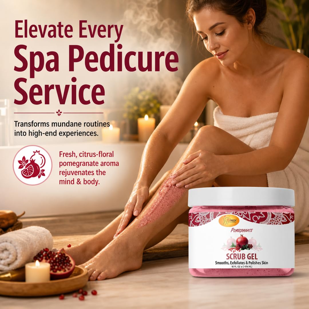SPA REDI Exfoliating Scrub Pumice Gel - Hydrating Body Exfoliator with Hyaluronic Acid - Refresh &amp; Revitalize