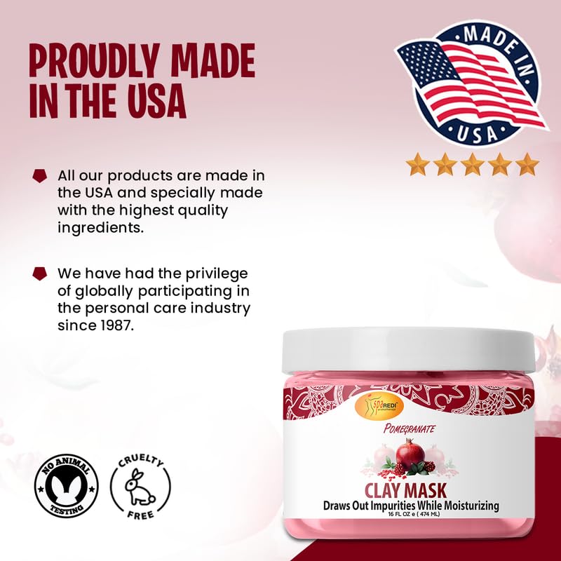 SPA REDI Clay Mask - Detoxifying, Hydrating &amp; Pore Purifying for Body and Pedicure