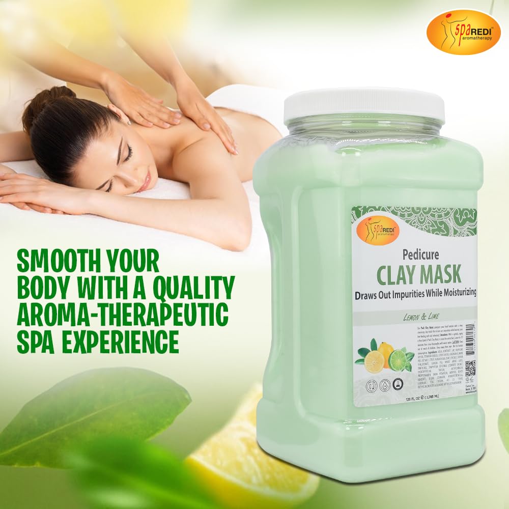 SPA REDI Clay Mask - Detoxifying, Hydrating &amp; Pore Purifying for Body and Pedicure