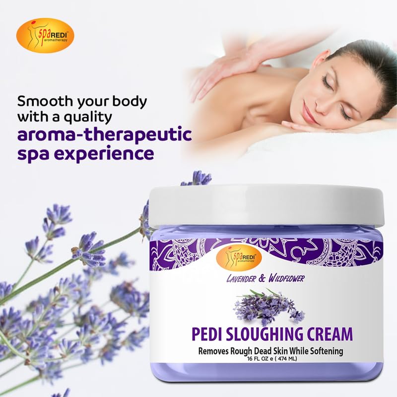 SPA REDI Foot Cream - Lavender &amp; Wildflower - Exfoliate &amp; Soothe - 16 oz