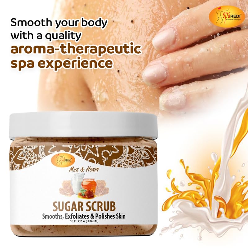 SPA REDI Sugar Body Scrub - Exfoliating &amp; Moisturizing for Smooth, Fresh Skin