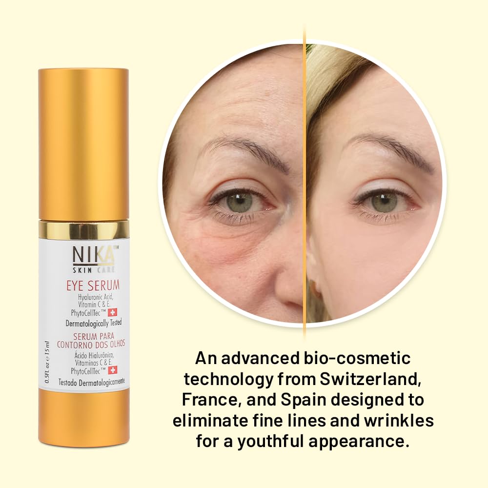 NIKA Eye Serum with Vitamin C, Vitamin E, Hyaluronic Acid