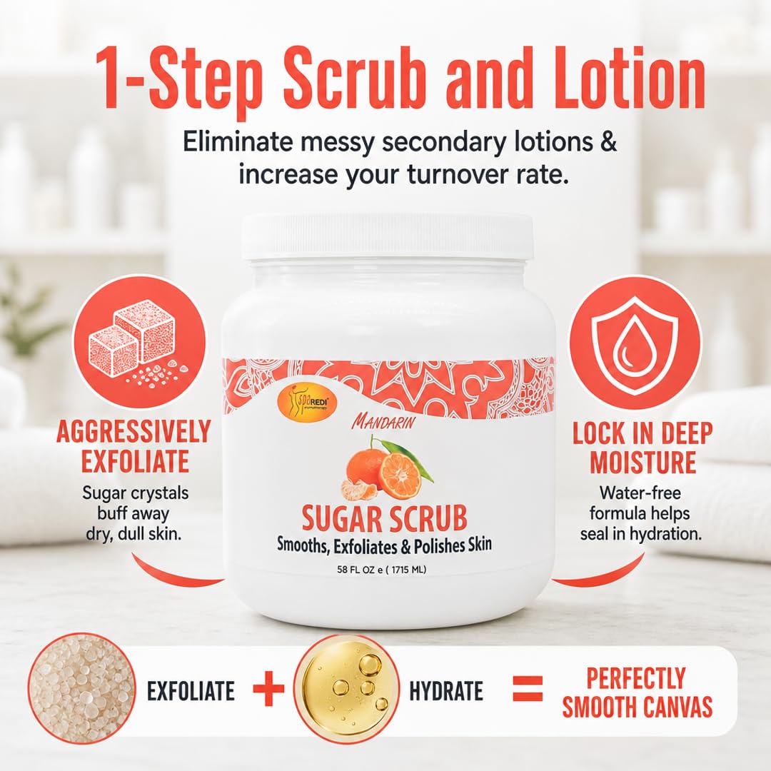 SPA REDI Sugar Body Scrub - Exfoliating &amp; Moisturizing for Smooth, Fresh Skin
