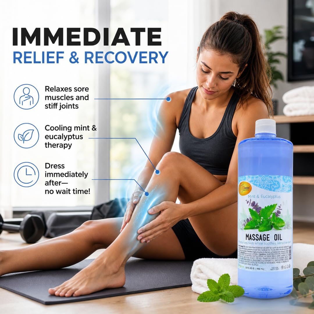 SPA REDI Massage Oil - Soothing Relief for Sore Muscles &amp; Hydrated Skin