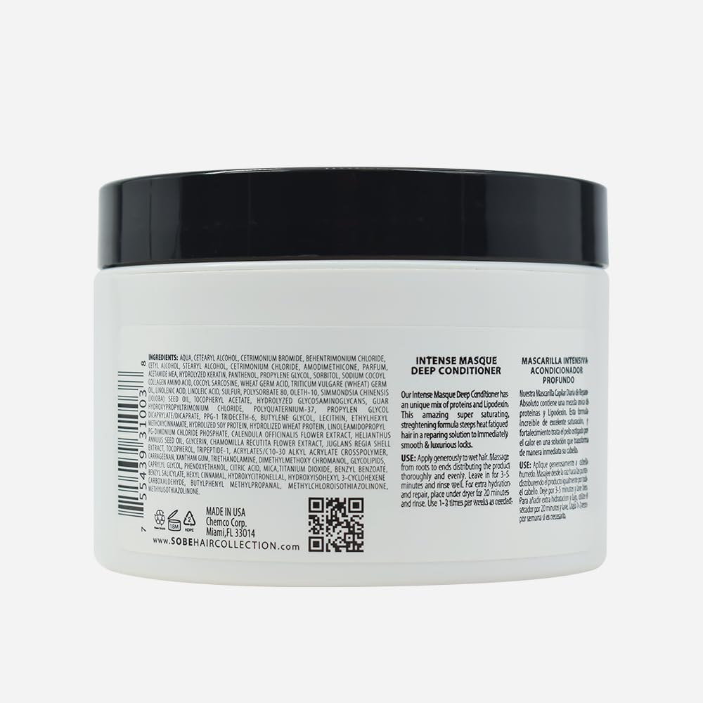 SOBE LUXE - Deep Moisturizing Hair Mask for Dry Damaged Hair, 8 Oz - Repairs &amp; Restores, Frizz-Free