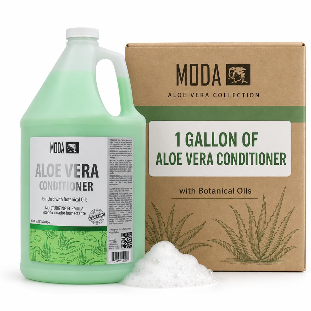MODA Moisturizing Conditioner for All Hair Types – Professional Treatment – Balsam and Protein Formula – Strengthens, Hydrates, Adds Volume, Restores Shine and Protects Color