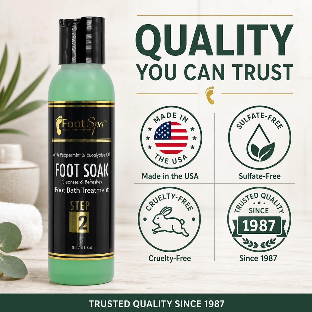 Foot Spa Foot Soak – Bulk Refill Gallon – Cleansing &amp; Softening Formula with Eucalyptus &amp; Peppermint Oil – Refreshing Foot Bath for Pedicures &amp; Tired, Aching Feet