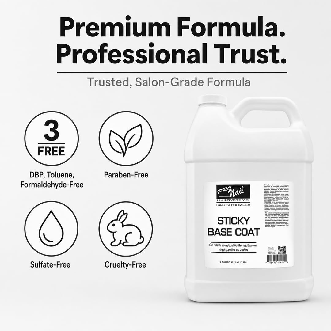 PRO NAIL Sticky Base Coat - Enhances Adhesion for Long-Lasting Nail Polish