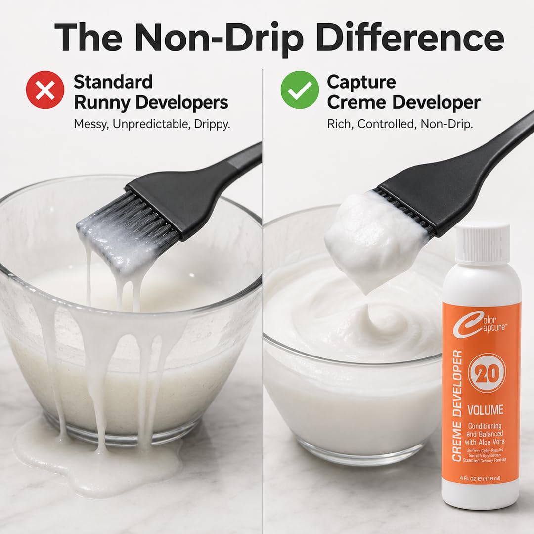 COLOR CAPTURE - Cream Developer, Hair Color Enhancer - Provides Consistent, Vibrant Results for Professional Coloring
