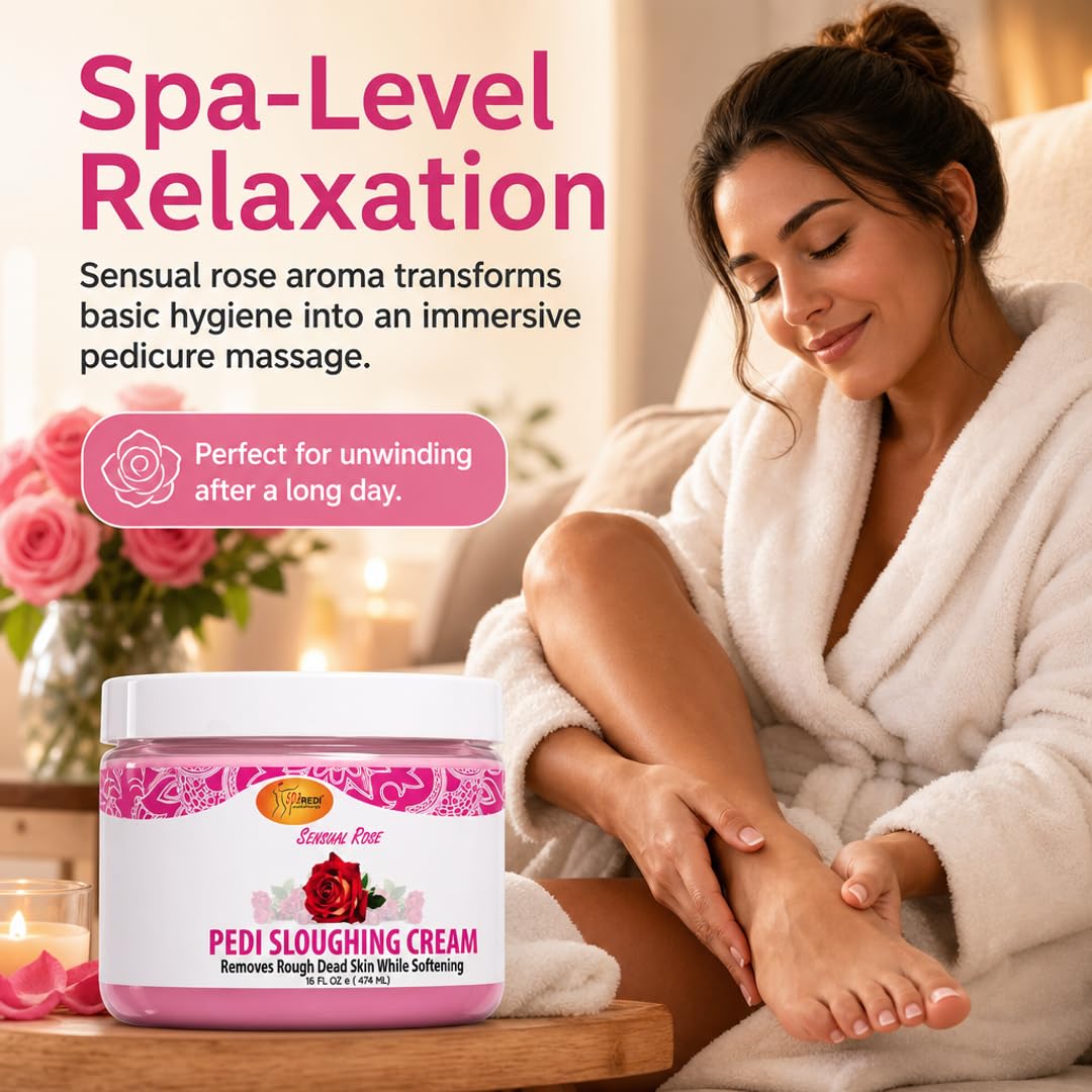 SPA REDI Sensual Rose Foot Cream used as part of a foot-care routine