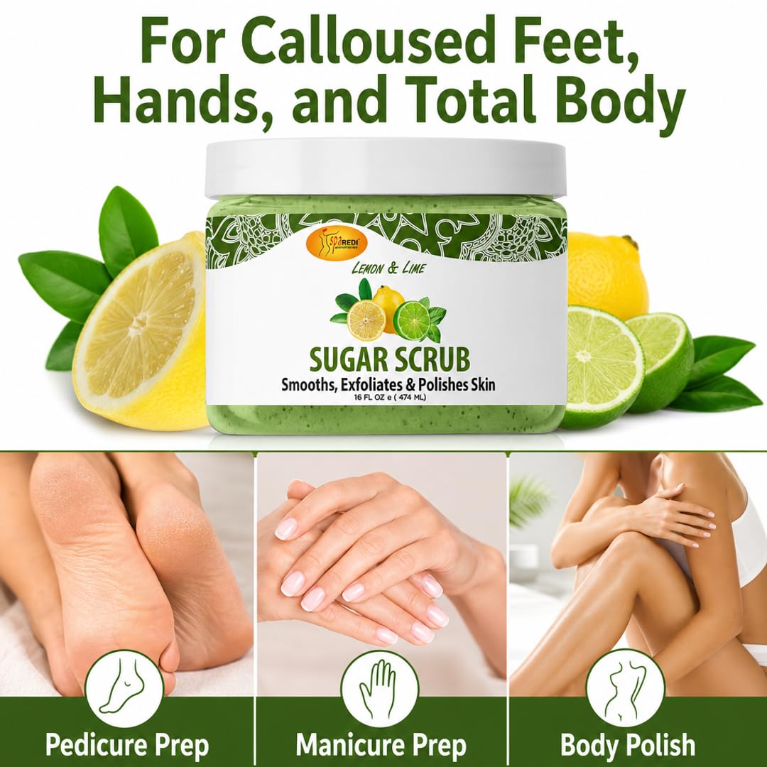 SPA REDI Sugar Body Scrub - Exfoliating &amp; Moisturizing for Smooth, Fresh Skin