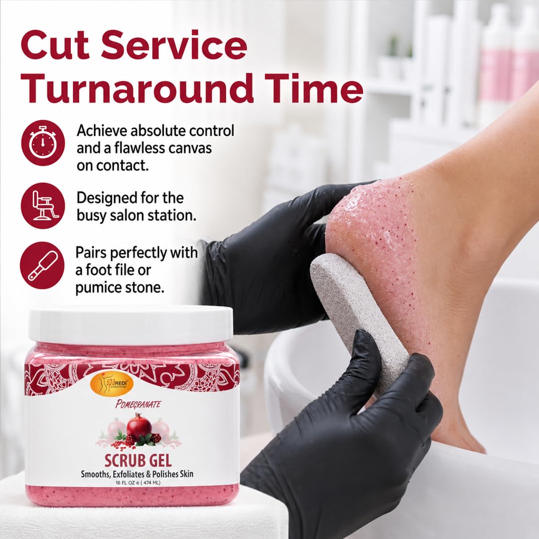 SPA REDI Exfoliating Scrub Pumice Gel - Hydrating Body Exfoliator with Hyaluronic Acid - Refresh &amp; Revitalize