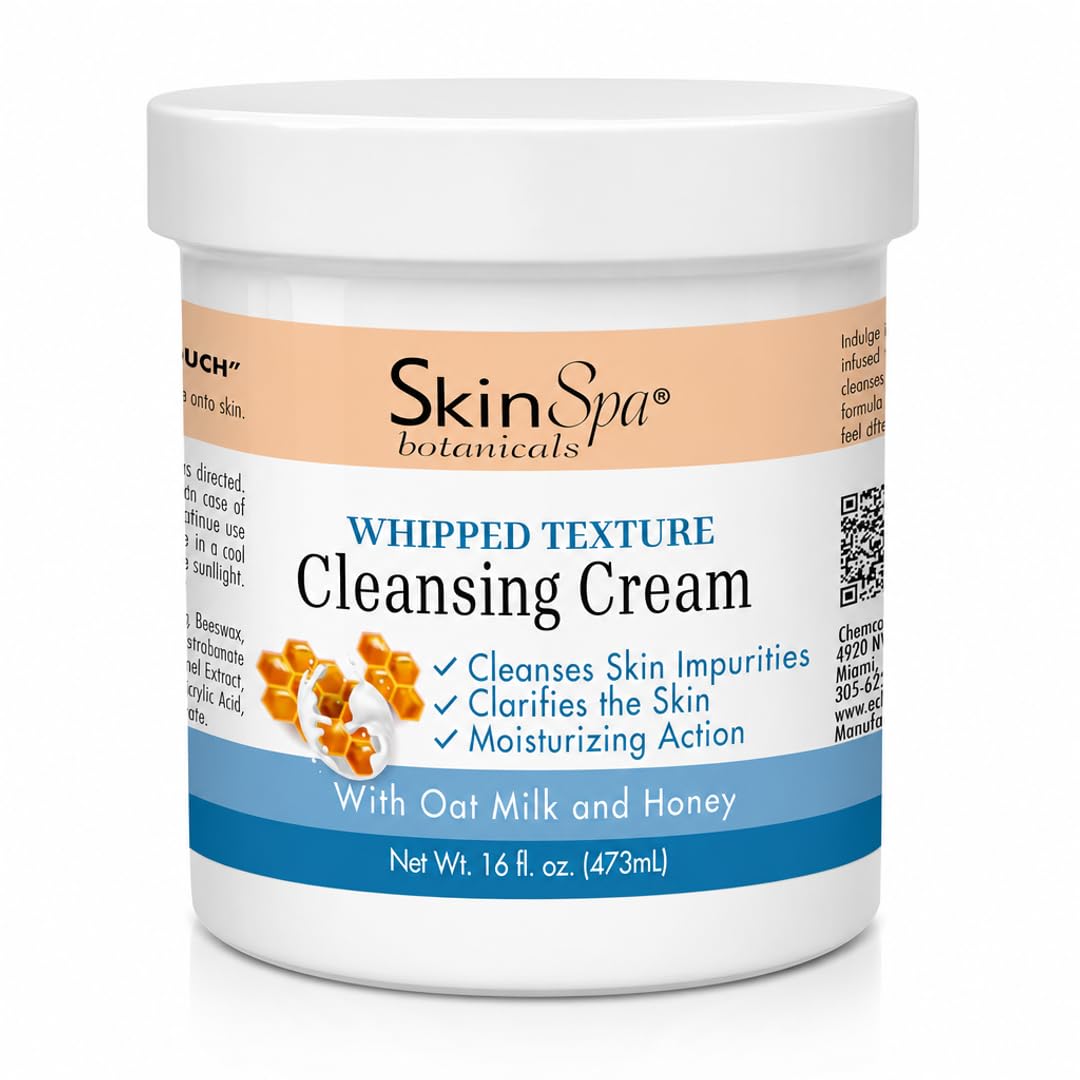 Skin Spa Triple Whipped Cleansing Cream 16 Oz – Salon-Quality, Rich Whipped Formula to Cleanse & Hydrate - Ultra-Light Whipped Texture for All Skin Types
