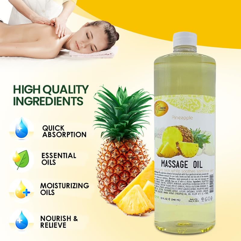 SPA REDI Massage Oil - Soothing Relief for Sore Muscles &amp; Hydrated Skin