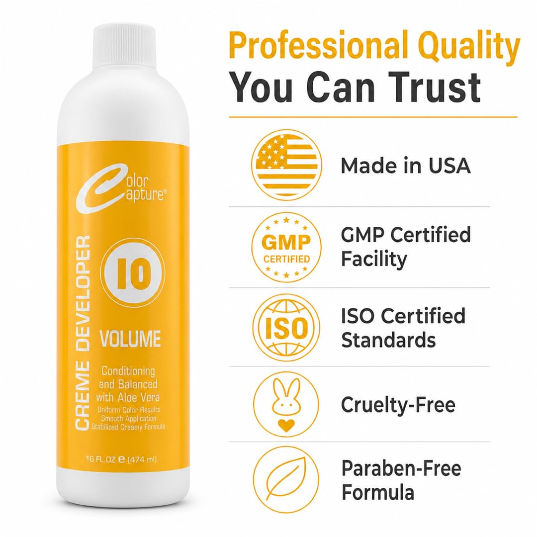 COLOR CAPTURE - Cream Developer, Hair Color Enhancer - Provides Consistent, Vibrant Results for Professional Coloring