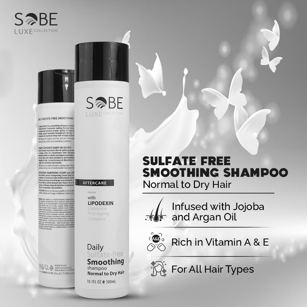 SOBE LUXE - Smoothing Shampoo for Treated Hair, 10 Oz - Strengthens &amp; Protects Color