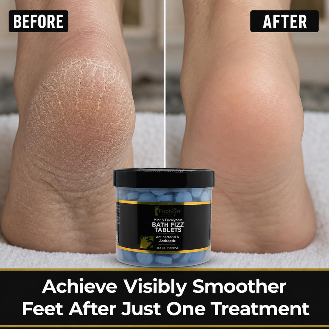 FOOT SPA Bath Fizz - Mint &amp; Eucalyptus - Relaxing Aromatherapy for Refreshing Foot Soaks