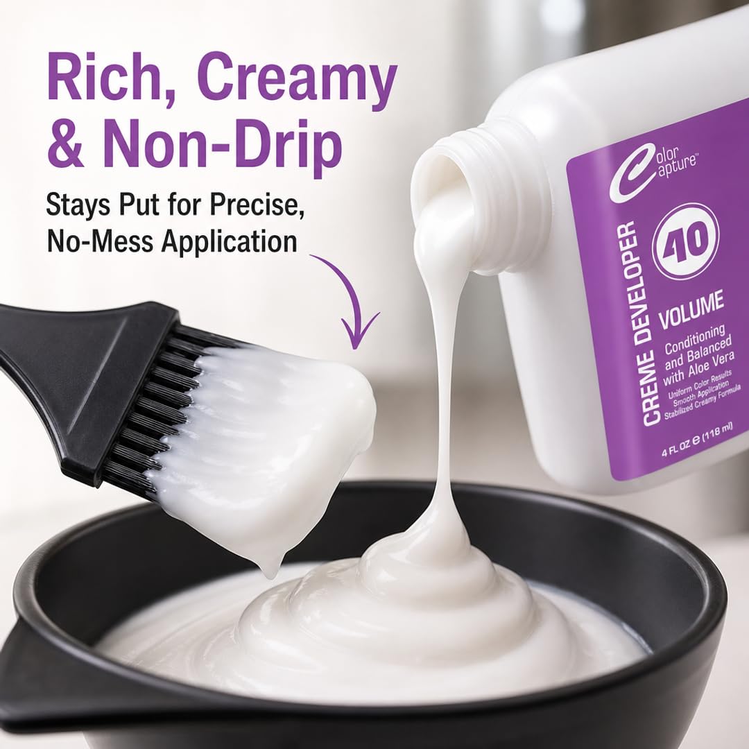 COLOR CAPTURE - Cream Developer, Hair Color Enhancer - Provides Consistent, Vibrant Results for Professional Coloring
