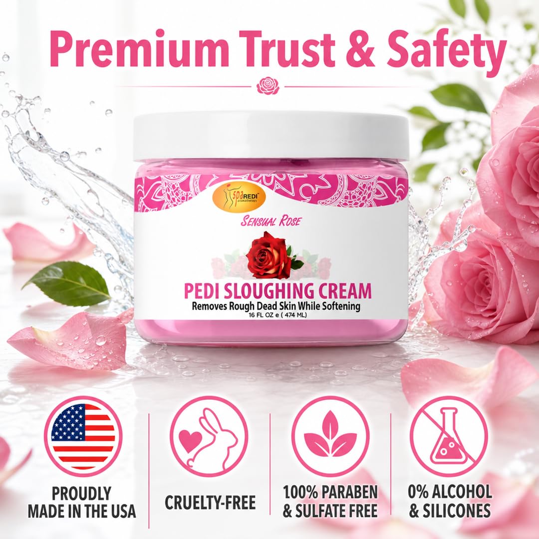 SPA REDI Sensual Rose Foot Cream jar with rose fragrance