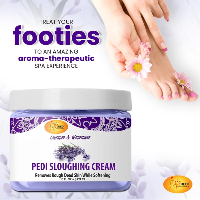 SPA REDI Foot Cream - Lavender &amp; Wildflower - Exfoliate &amp; Soothe - 16 oz