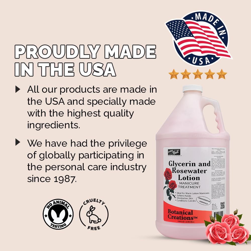 PRO NAIL Glycerin and Rosewater Lotion - Soothing Manicure Treatment