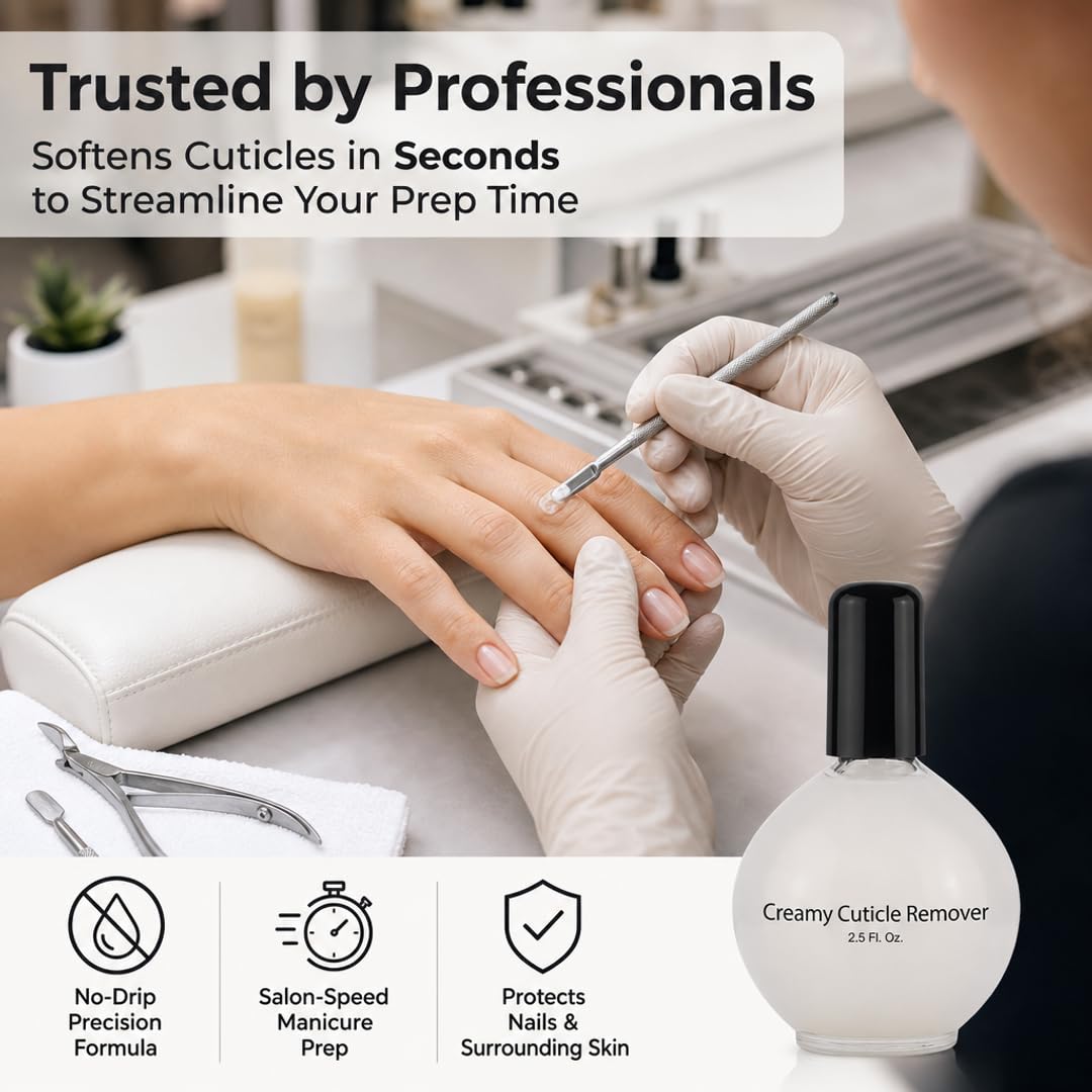 PRO NAIL Cuticle Remover Cream - Softens &amp; Moisturizes Cuticles for Easy Removal