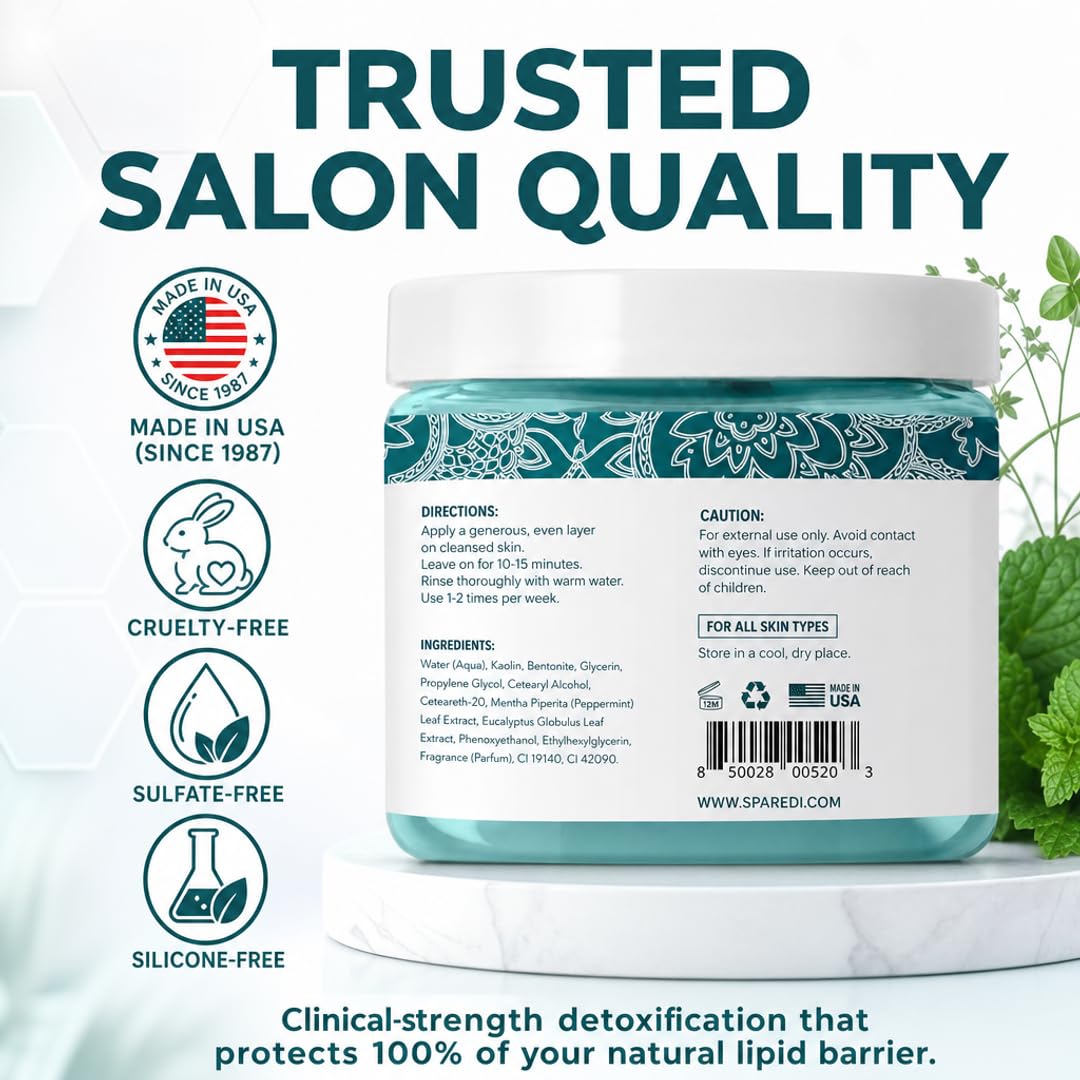 SPA REDI Clay Mask - Detoxifying, Hydrating &amp; Pore Purifying for Body and Pedicure